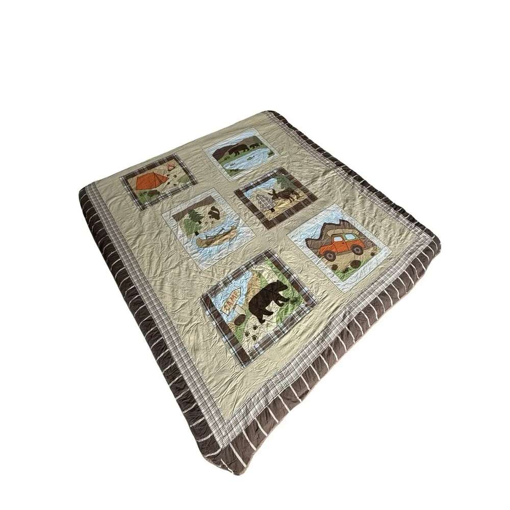 Woolrich‎ Kids Big Bear Camp Campground Quilt Comforter Lodge Twin Cotton Cabin